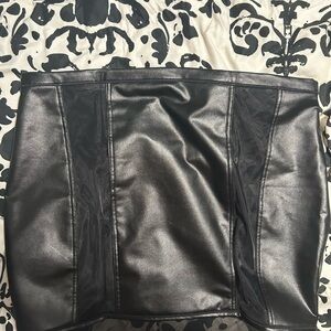 torrid Black Faux Leather Panel Mini Skirt